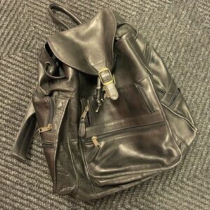 Vintage leather backpack